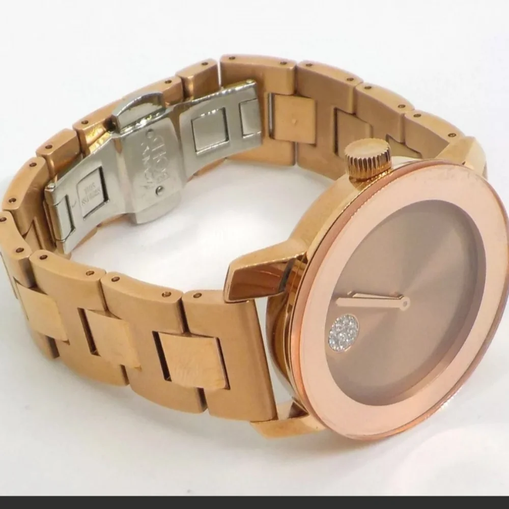 **SOLD** MOVADO BOLD 3600086 Rose Gold Stainless Steel Crystal Dot Ladies Watch - Picture 4 of 13